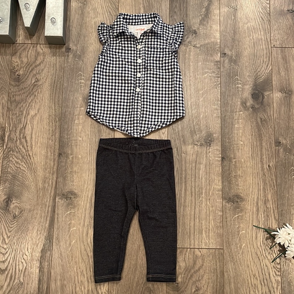 Cat & Jack Gingham Matching Set - Picture 2 of 7